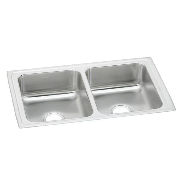 Pacemaker Stainless Steel 33 X 19-1/2 X 7-1/8 Equal Double Bowl Top Mount Sink